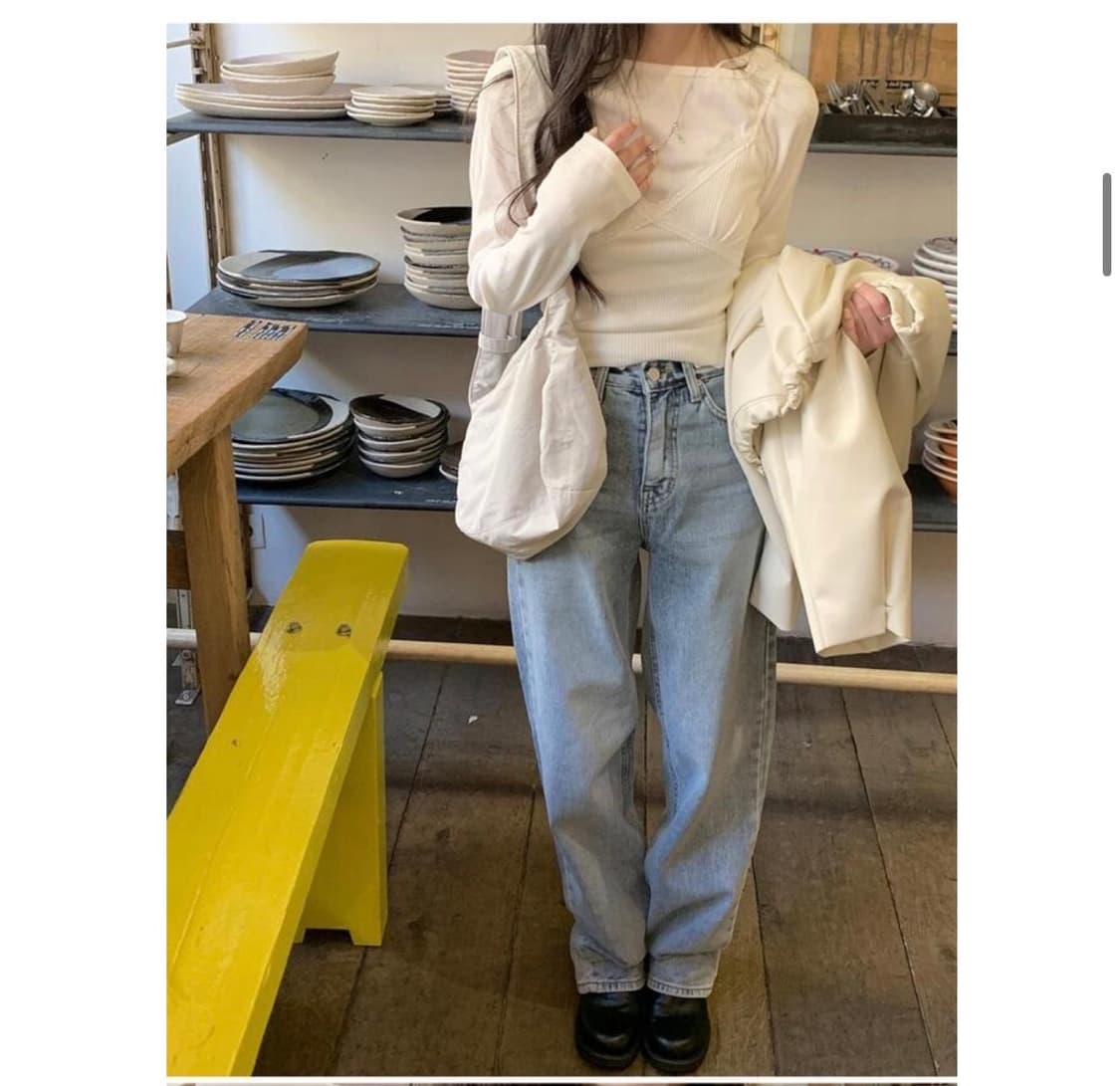 [XS] Minipoe 미니포에 우먼즈 연청 데님팬츠 상품이미지4