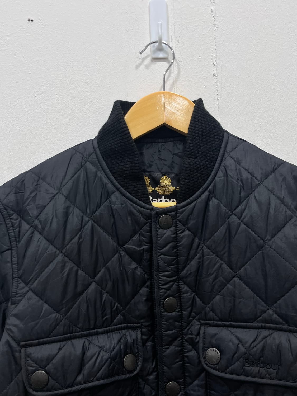 바버 더블포켓 퀼팅 봄버 자켓 S 블랙 상품이미지3