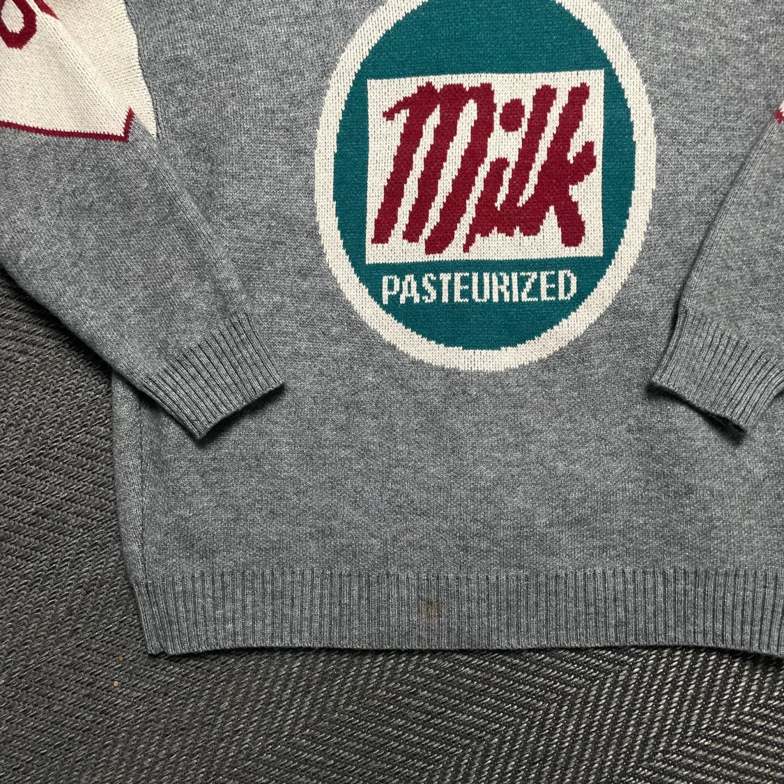 빈티지 밀크 넘버 패턴 박시핏 버튼 가디건y 5301 상품이미지3