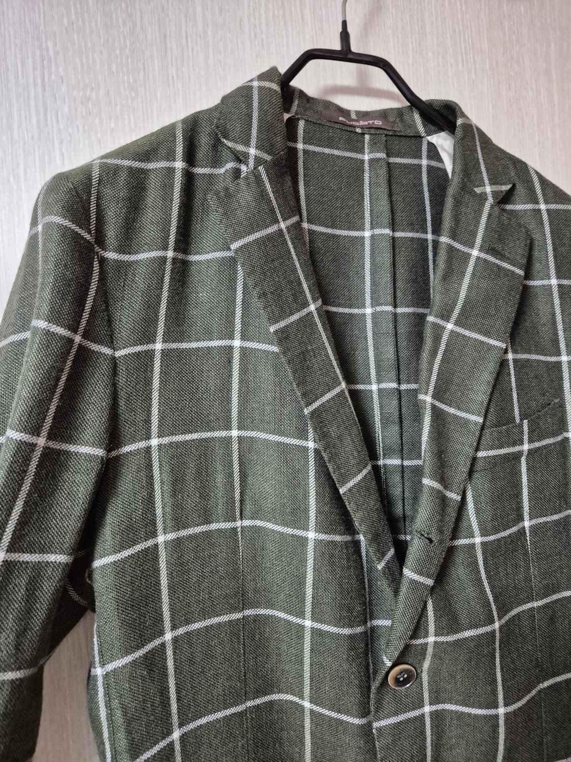 안토니오 푸가토 테일러드 린넨 자켓 체크자켓 상품이미지4