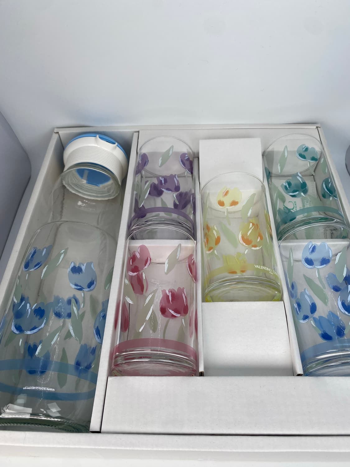 빈티지 발렌티노 크리스티 튤립 물병 유리잔 세트 상품이미지4