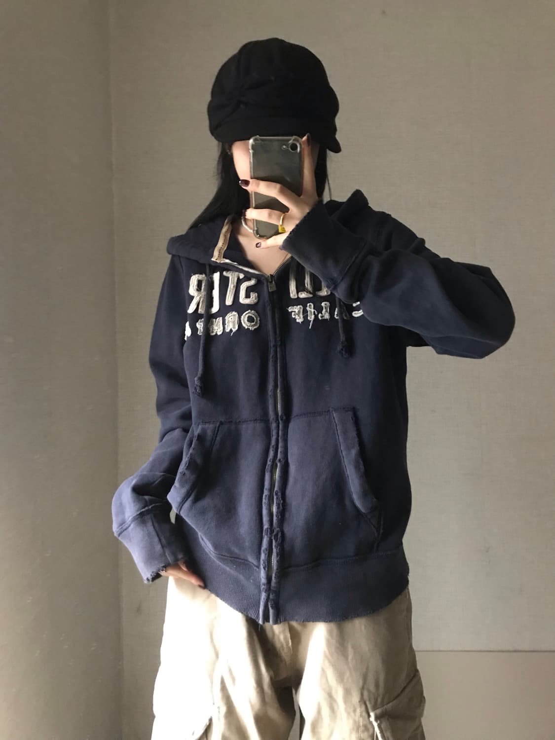 홀리스터 네이비 오버핏 후드집업 상품이미지4