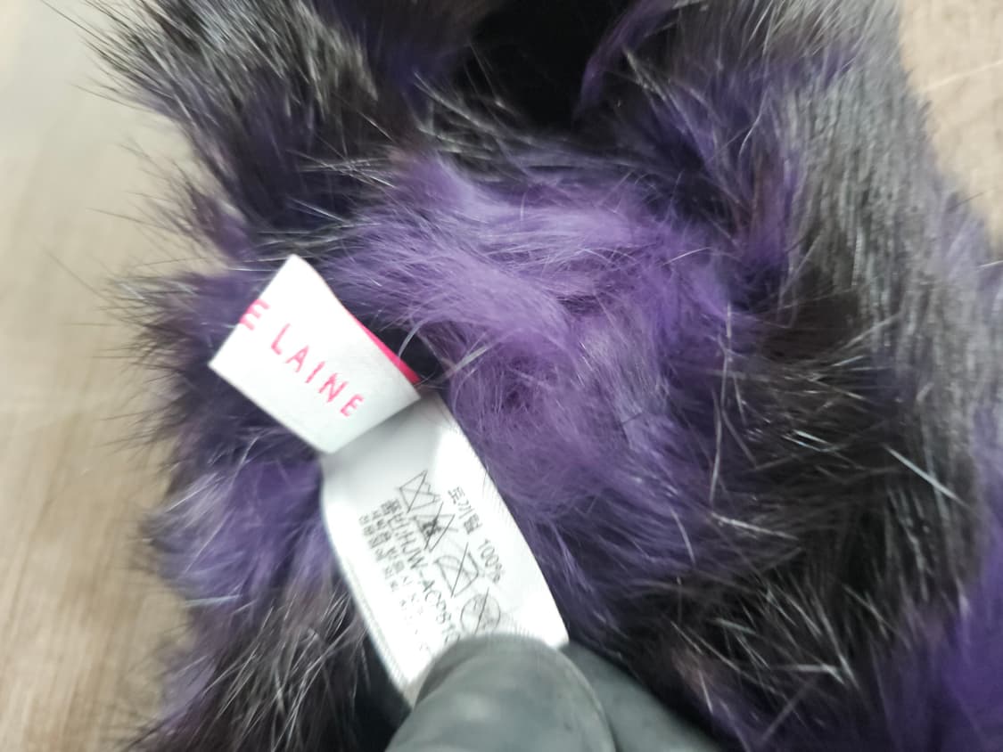 퍼플 블랙 토끼털 목도리 상품이미지5