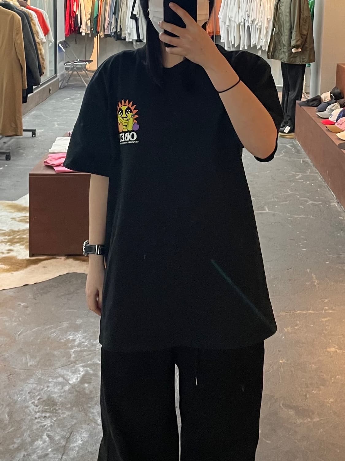 오베이 후르츠오브 아워 레이버 클래식 블랙 반팔 H1906 상품이미지2