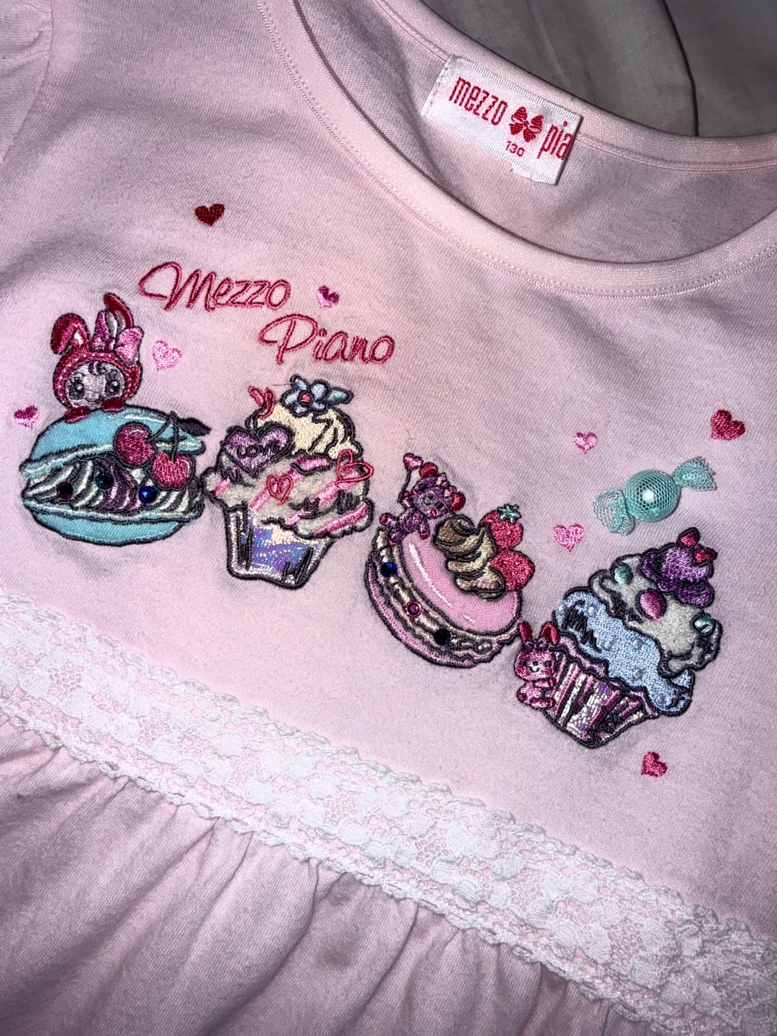 메조피아노 퍼프 소매 티셔츠 일본빈티지 로리타 히메카지 데코라 kids 상품이미지2