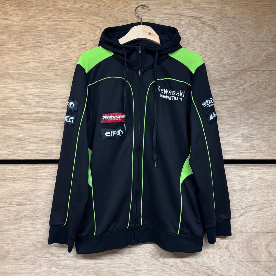 카와사키 레이싱팀 져지 후드 집업 (L)   상품이미지1