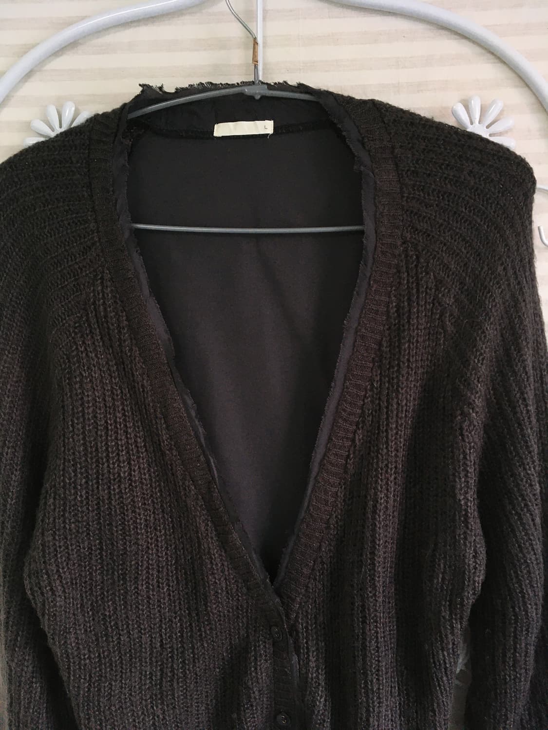 빈티지 차콜 시스루 니트 가디건 y2k 스트릿 갸루 펑키 일본빈티지694 상품이미지3