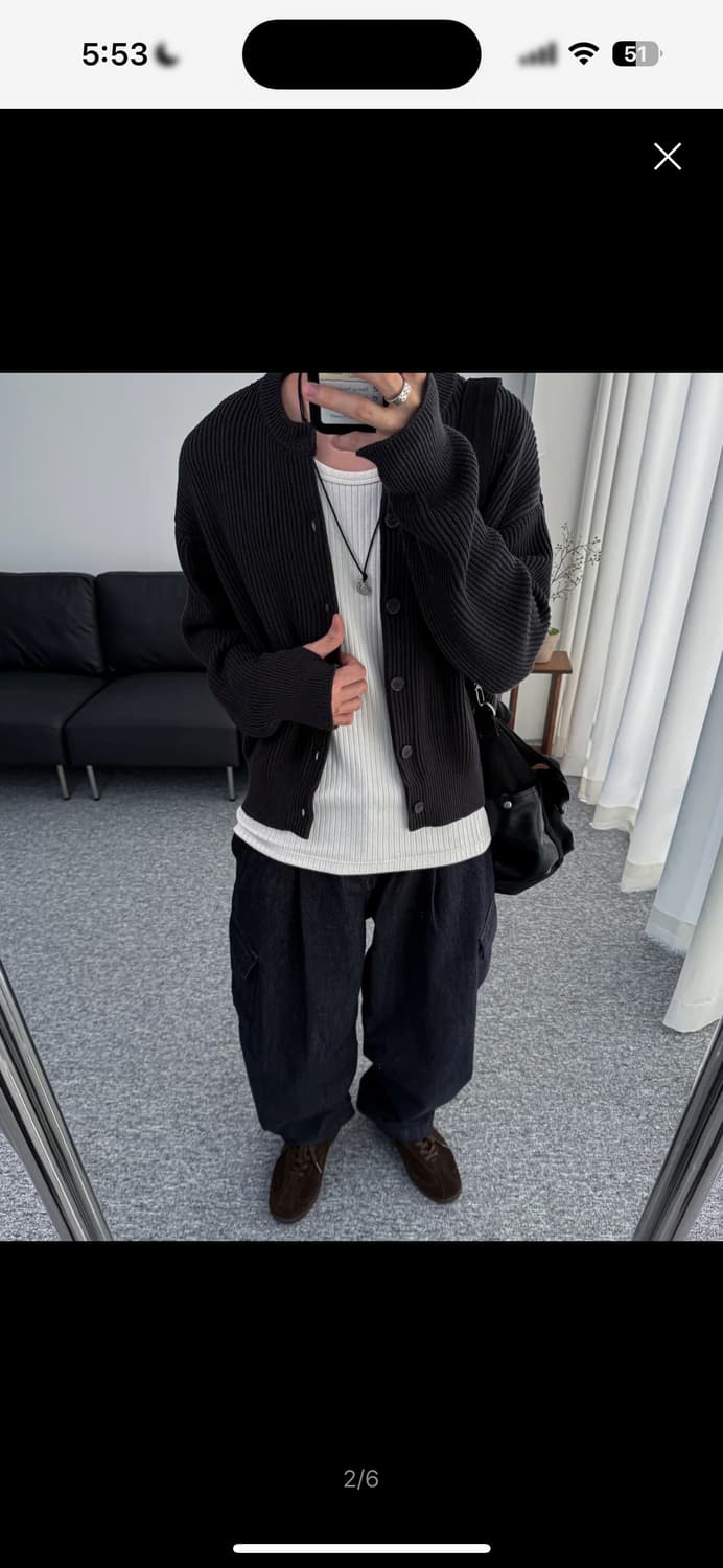 시즈 데일리룸 벌룬 레그 밀 데님 카고 팬츠 인디고 XL 상품이미지7