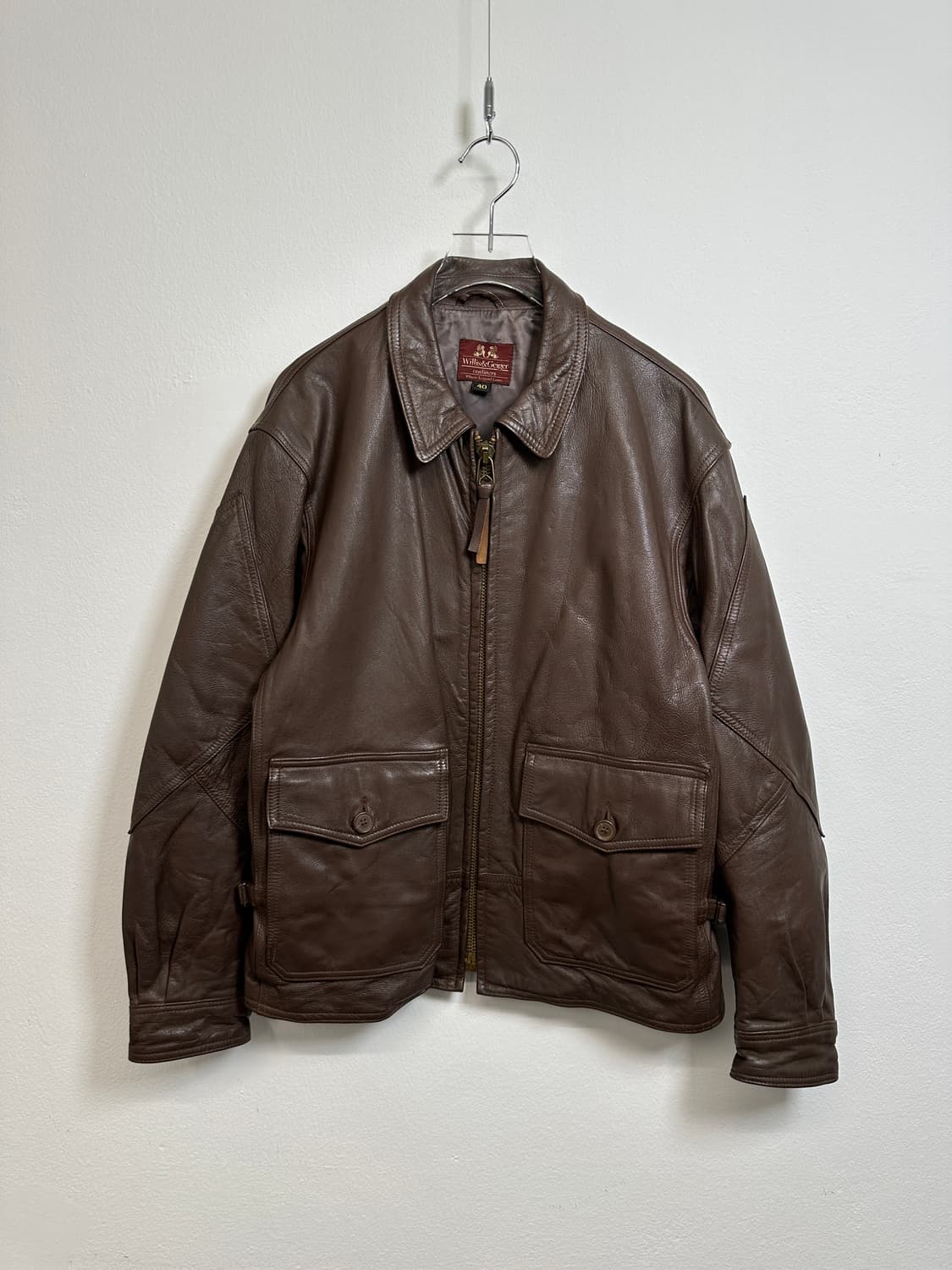 USA 80s Willis&Geiger G-8 플라이트 가죽자켓 상품이미지2
