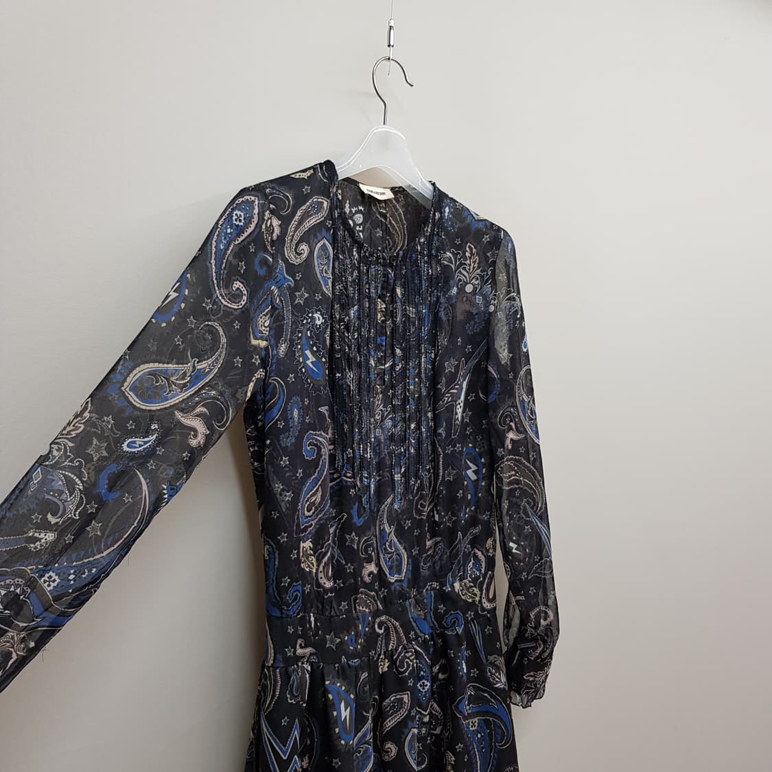 쟈딕앤볼테르 페이즐리 패턴 쉬폰 롱 원피스 XS사이즈 상품이미지4