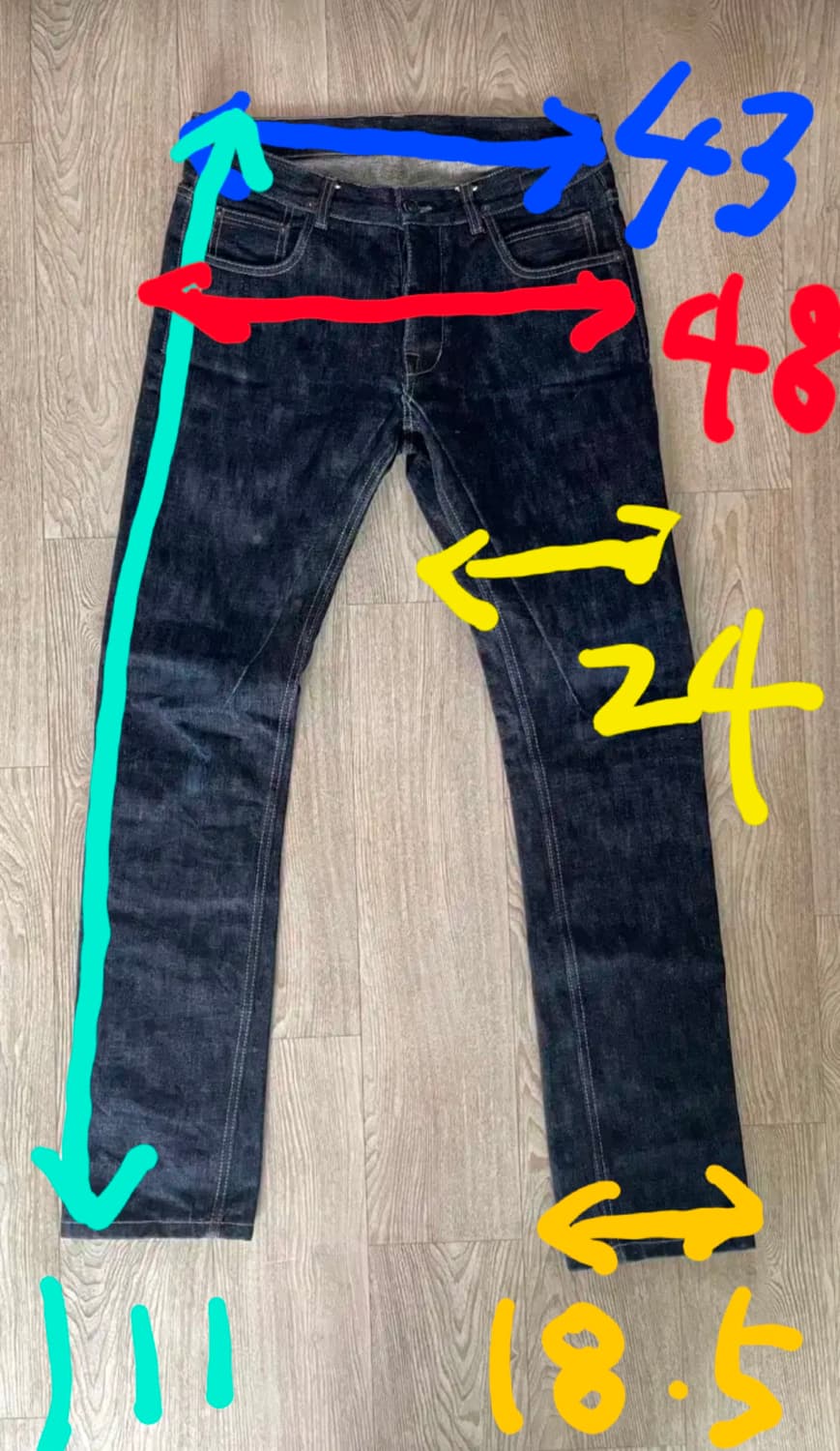 [31] 릭오웬스 다크쉐도우 디트로이트컷 생지 진 청데님 상품이미지6