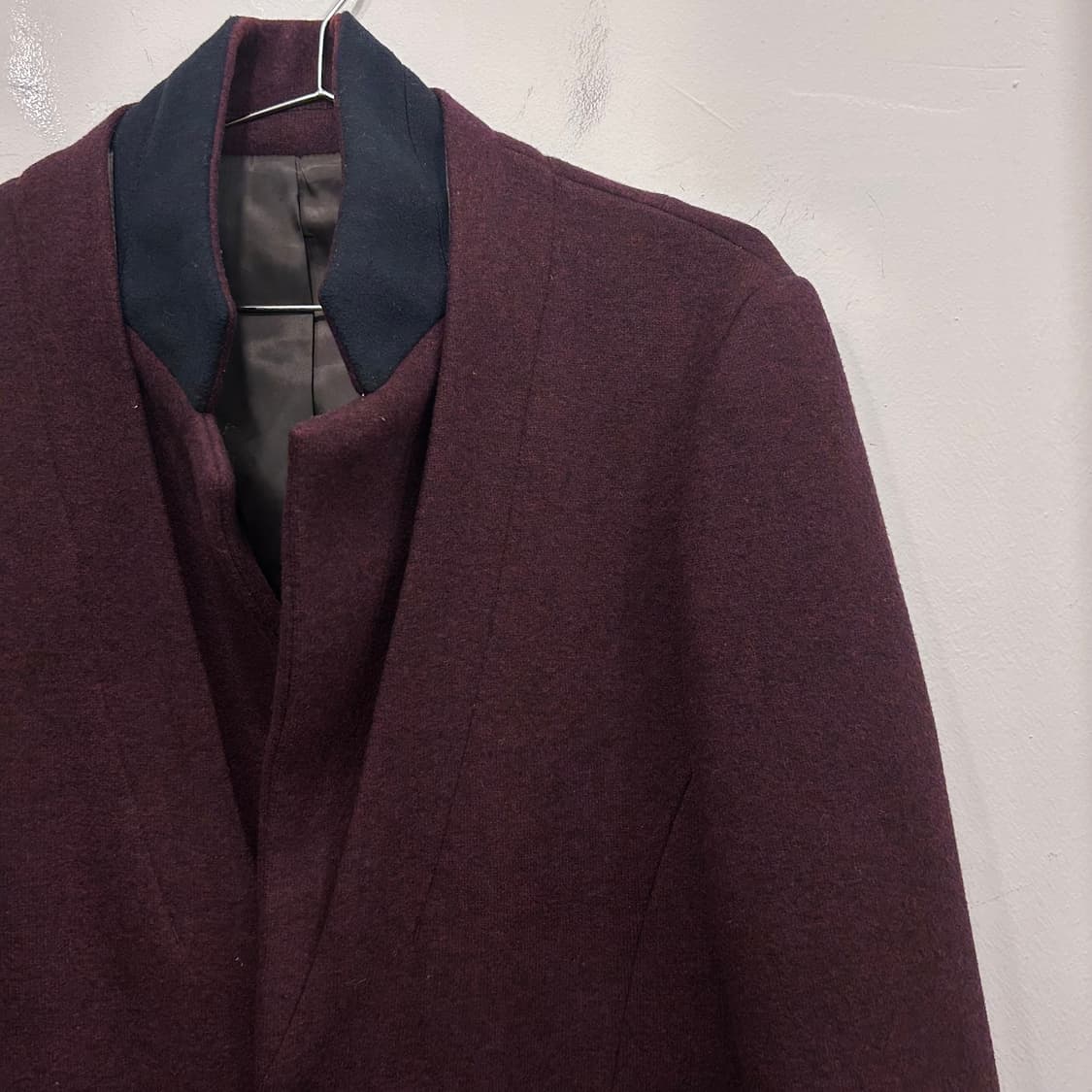 크리스 크리스티 더블 하이넥 카라 투버튼 울코트 상품이미지1