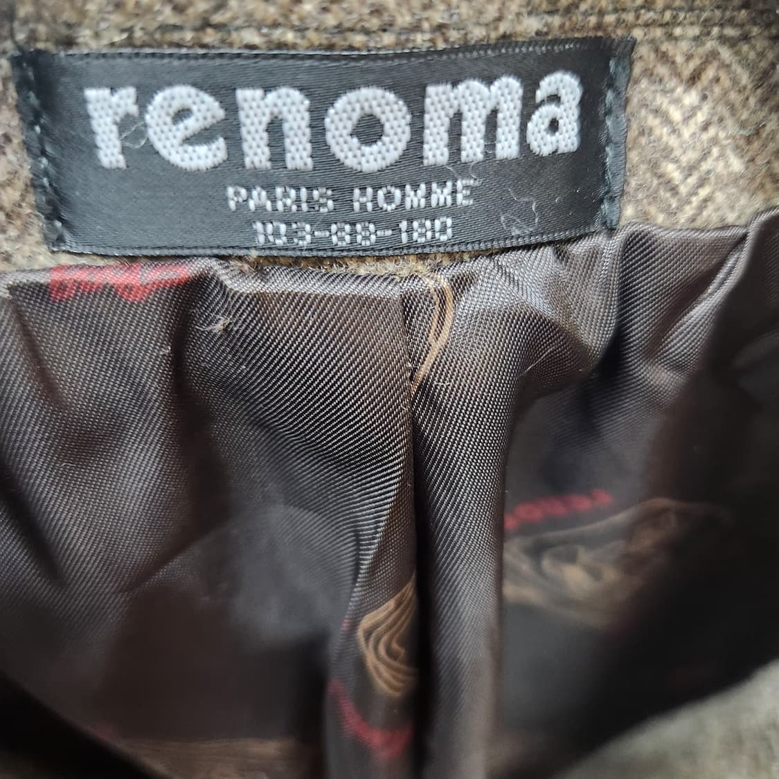 레노마옴므 헤링본패턴 울 엘보패치 블레이저 L 상품이미지8