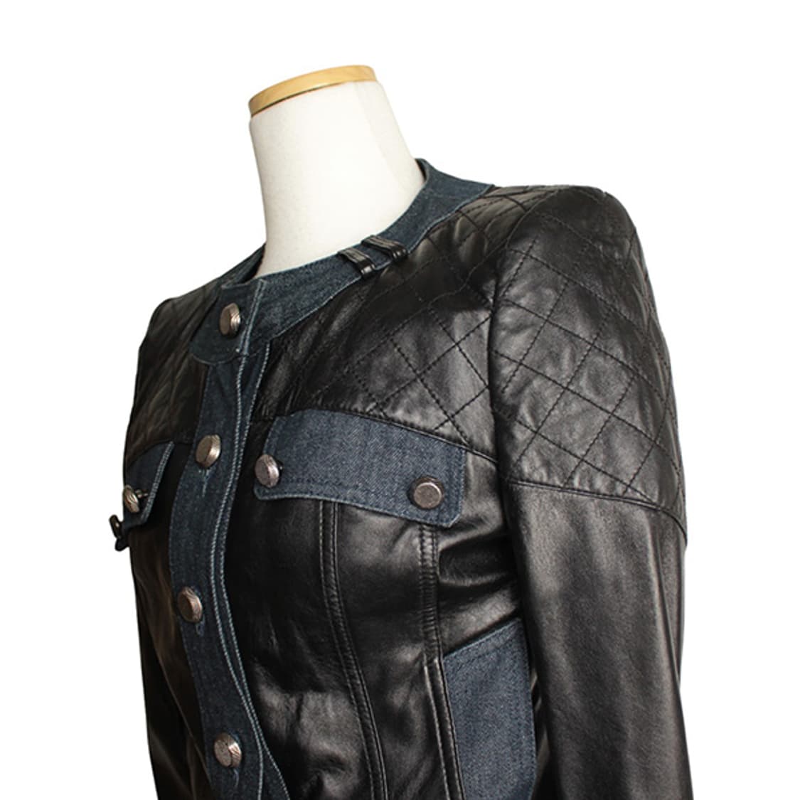 제시뉴욕 블랙 램스킨 데님 트림 자켓 44, 55 상품이미지4