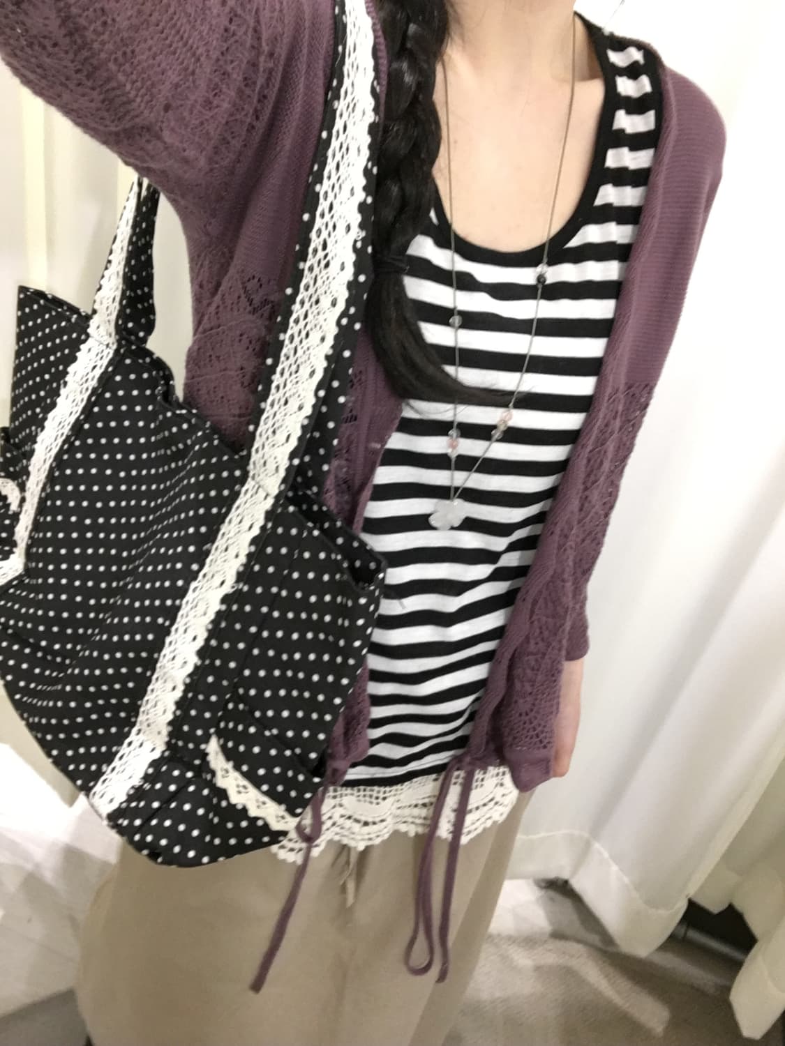 stripe lace sleeveless 상품이미지2