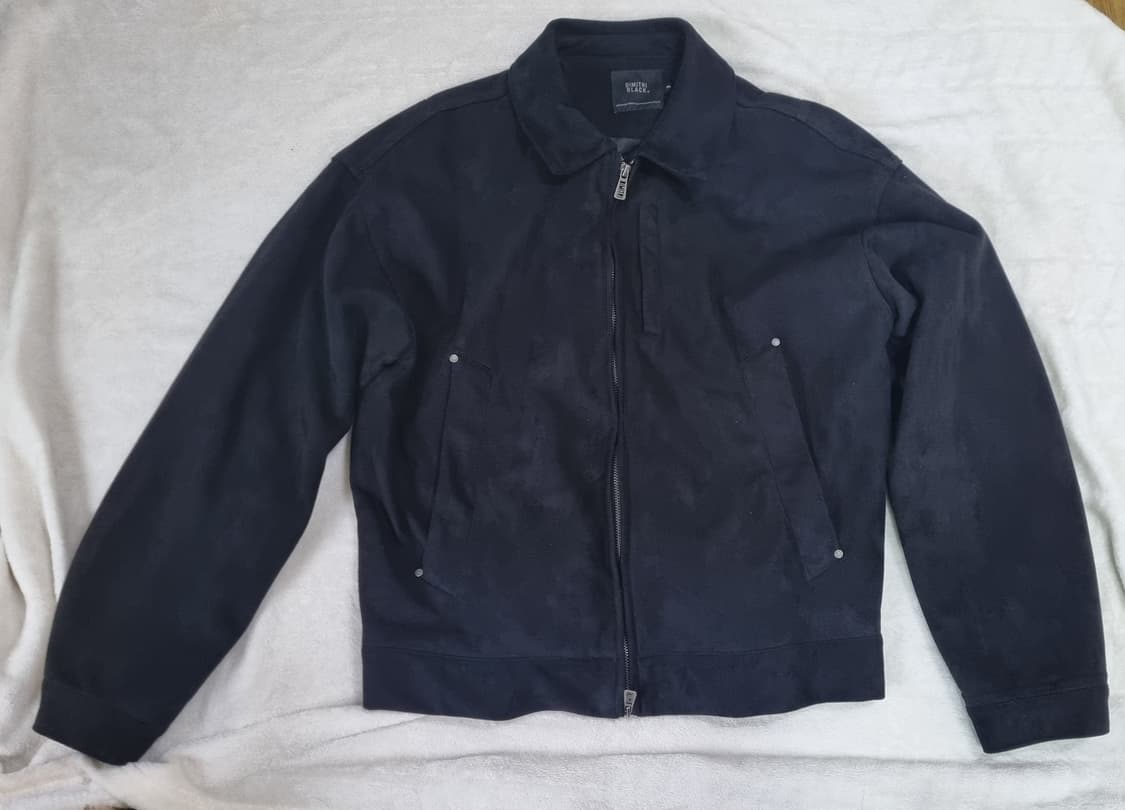 디미트리 블랙 투웨이 비건 스웨이드 블루종 자켓 상품이미지2