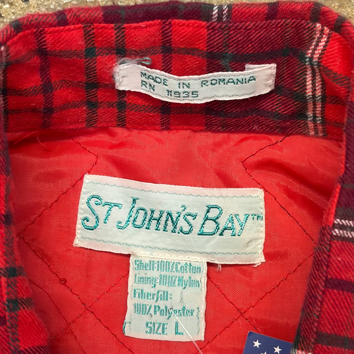 90s 미국 빈티지 에스티존스베이 패딩 체크셔츠 상품이미지4