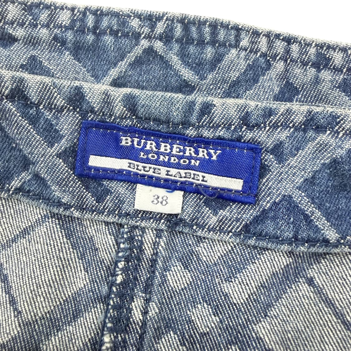 버버리 블루라벨 벨티드 데님 체크 미디스커트 상품이미지7