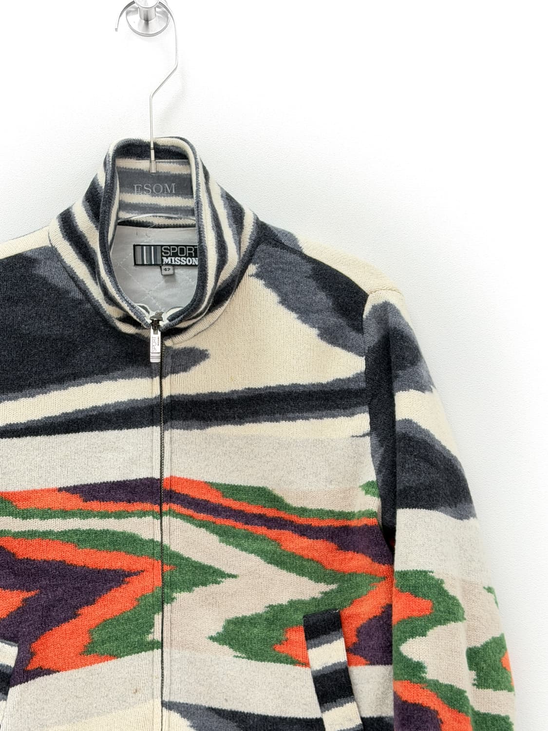 미쏘니 스포츠 패턴 울 집업 자켓 상품이미지2