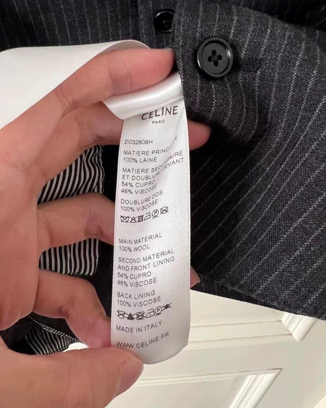 셀린느 20SS 스트라이프 수트 베스트 44사이즈 상품이미지4