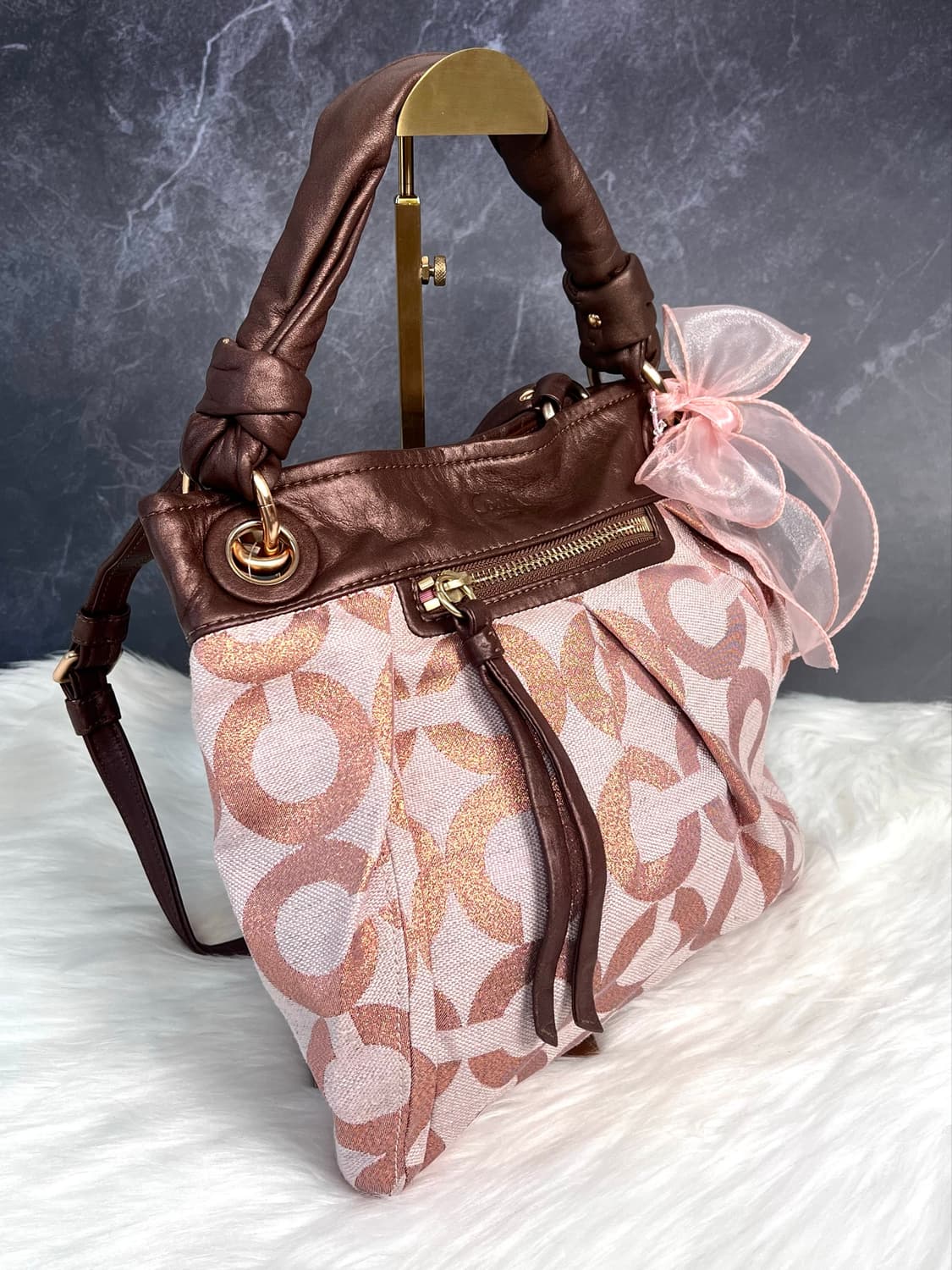 90s Coach Chocolate Rose Gold Signature 상품이미지4