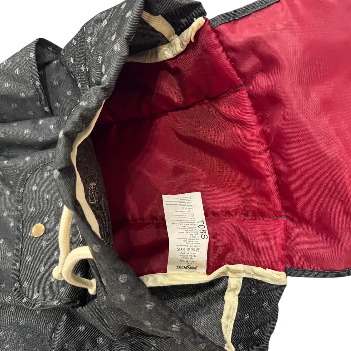 잔스포츠 희귀 도트 땡땡이 패턴 모리걸 드로우 스트링 복조리 백팩 가방 상품이미지4