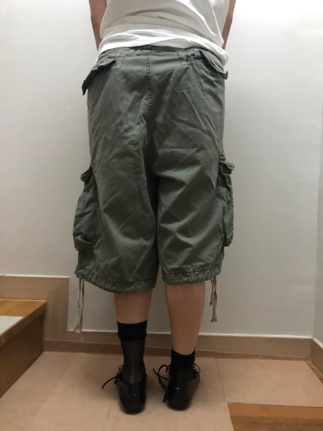 빈티지 카키 카고 버뮤다 팬츠 상품이미지8