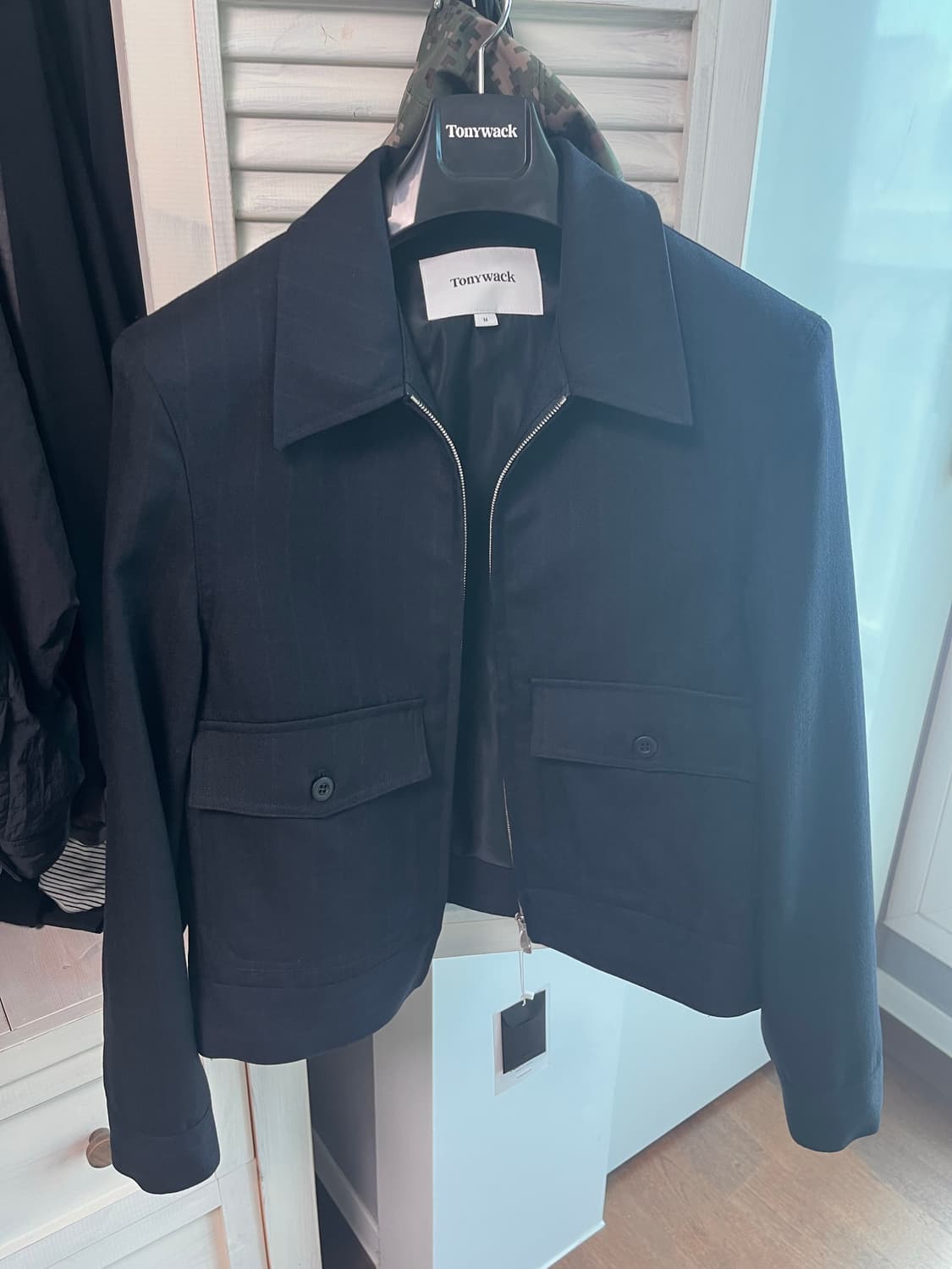 M 토니웩 버진 울 밀리터리 크롭 블루종 상품이미지3