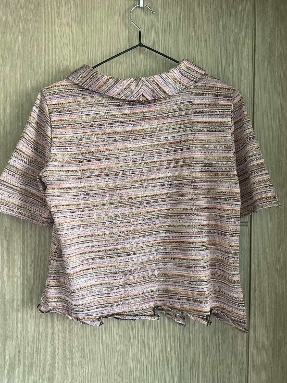 하구미 모리걸 아메카지 에스닉 무지개떡 크롭티 상품이미지5