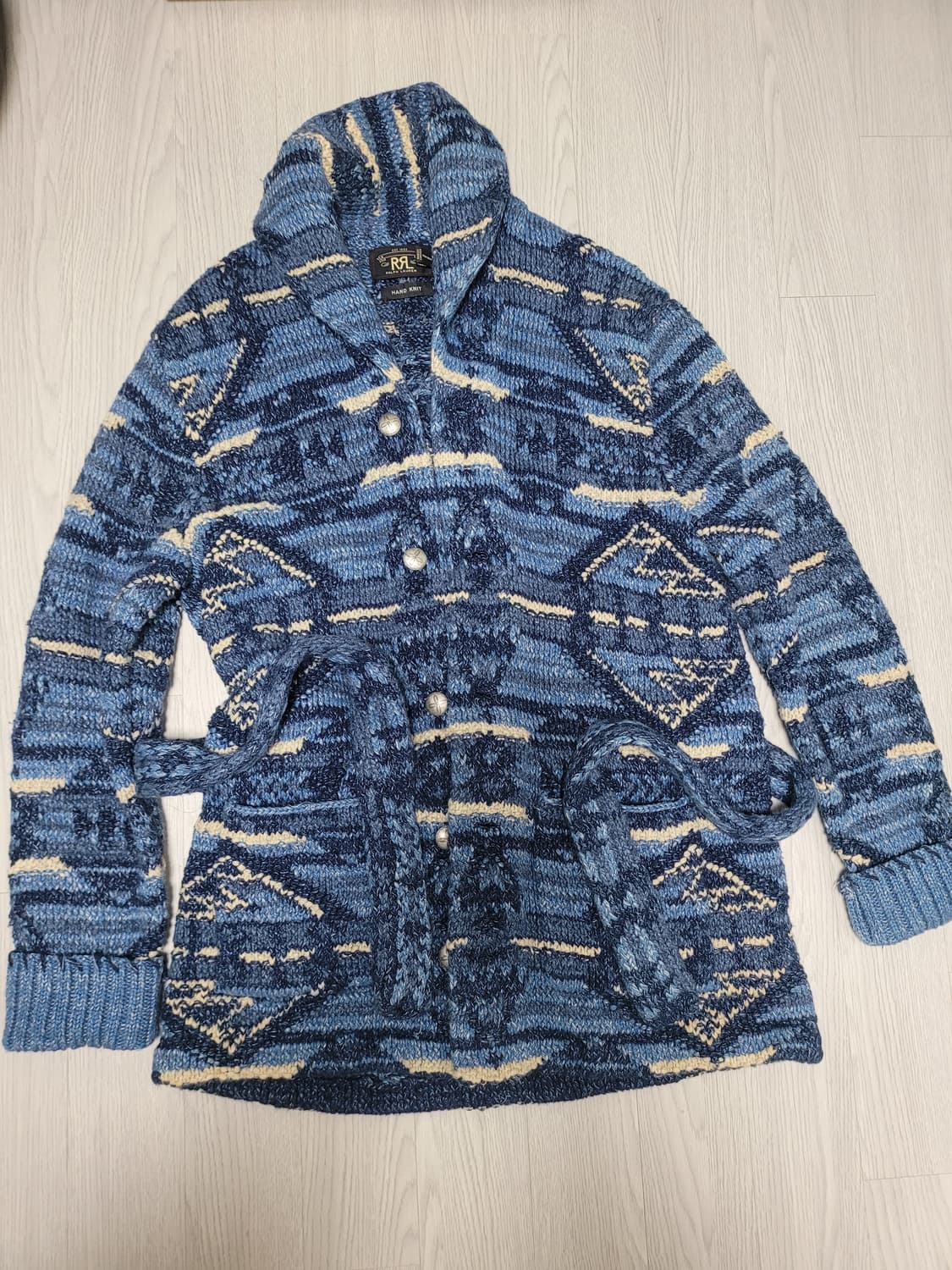 더블알엘(RRL) 숄 칼라 핸드니트 가디건(벨트) 상품이미지1