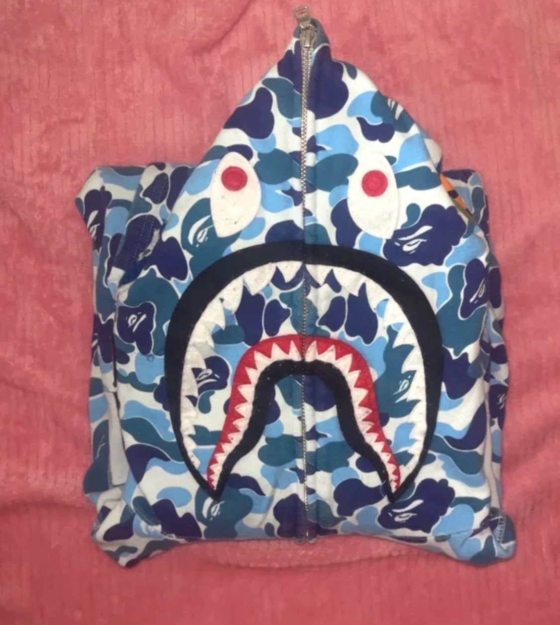 베이프 샤크 블루 후드집업 상품이미지1