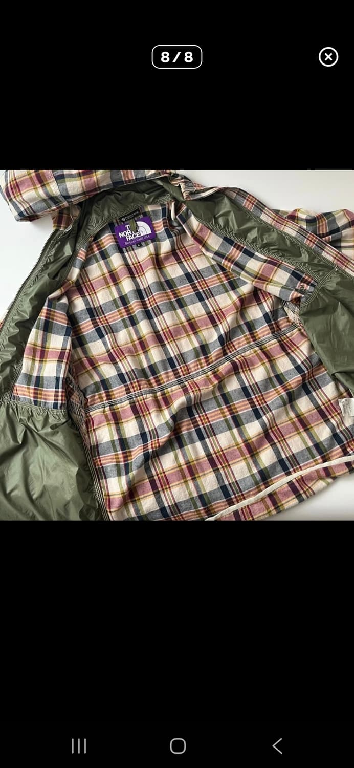 노스페이스 나나미카 퍼플라벨 체크 후드집업 L 상품이미지8