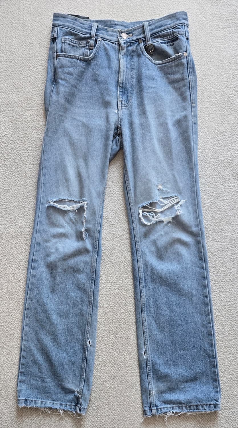 우영미 데미지 워싱 팬츠 상품이미지1