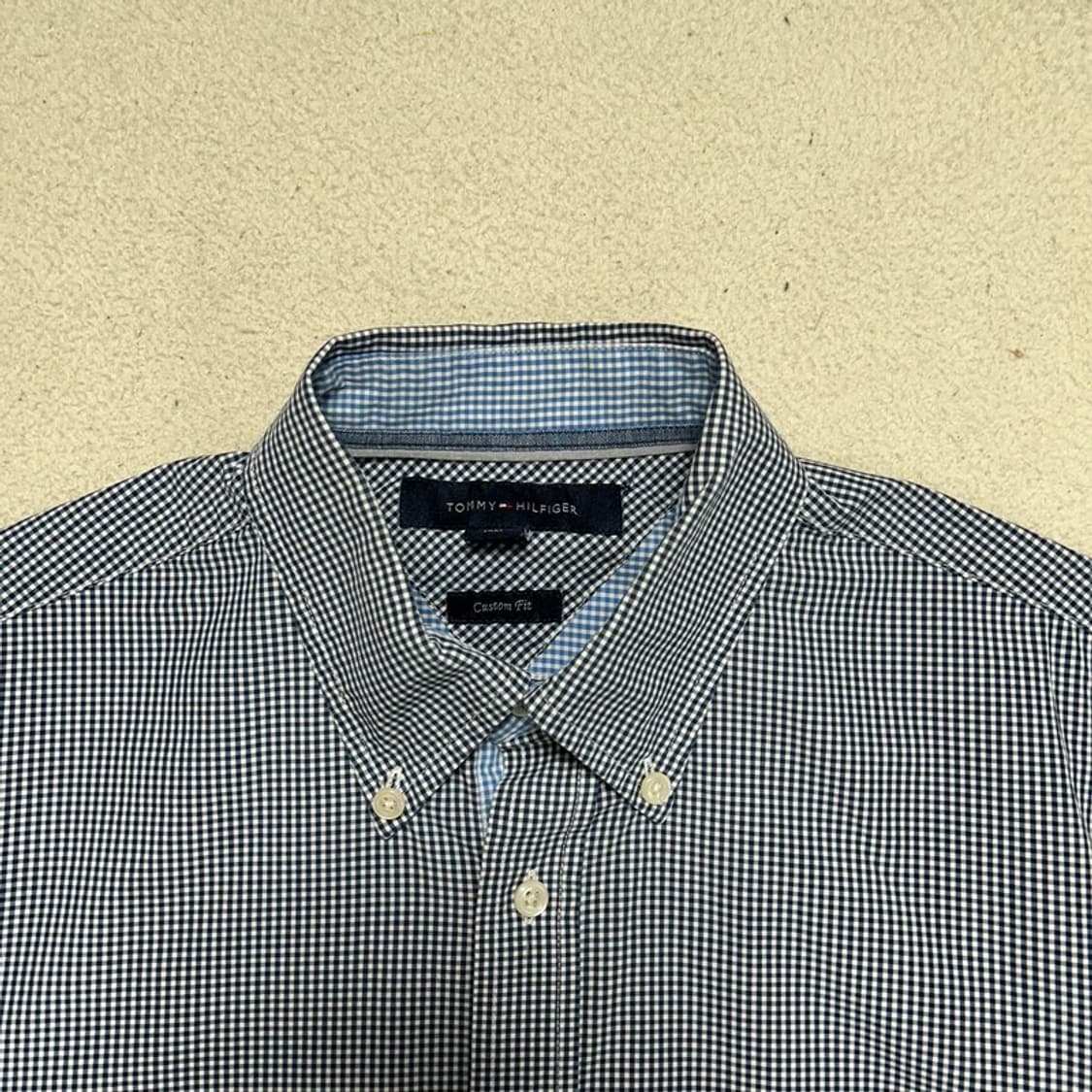 타미힐피거 커스텀핏 깅엄 체크 긴팔 셔츠 S 상품이미지5