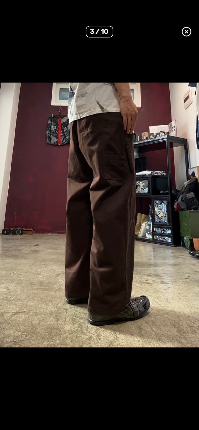 shinya kozuka x dickies 사이드턱 더블니 팬츠 브라운 상품이미지2