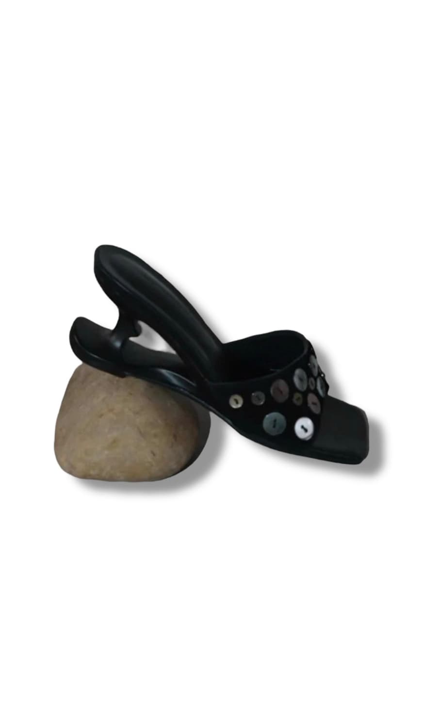 Black Button Mule Sandals 블랙 버튼 뮬 샌들 상품이미지2