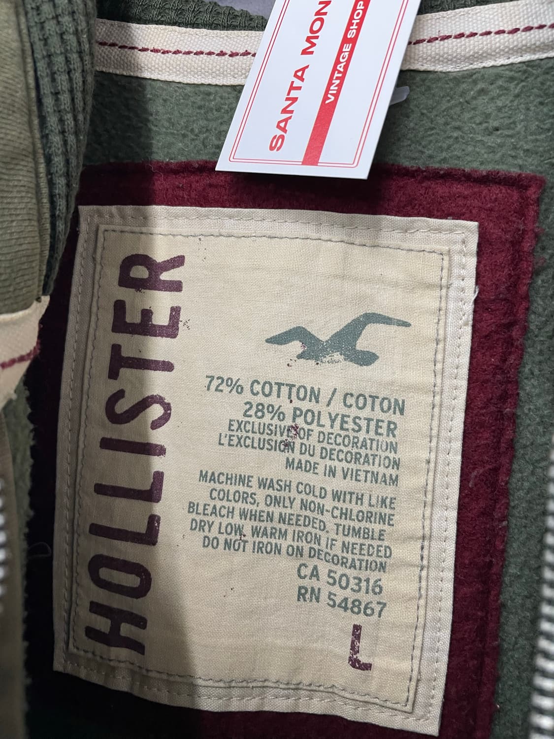 홀리스터 데미지 카키 후드집업 H2581 상품이미지3