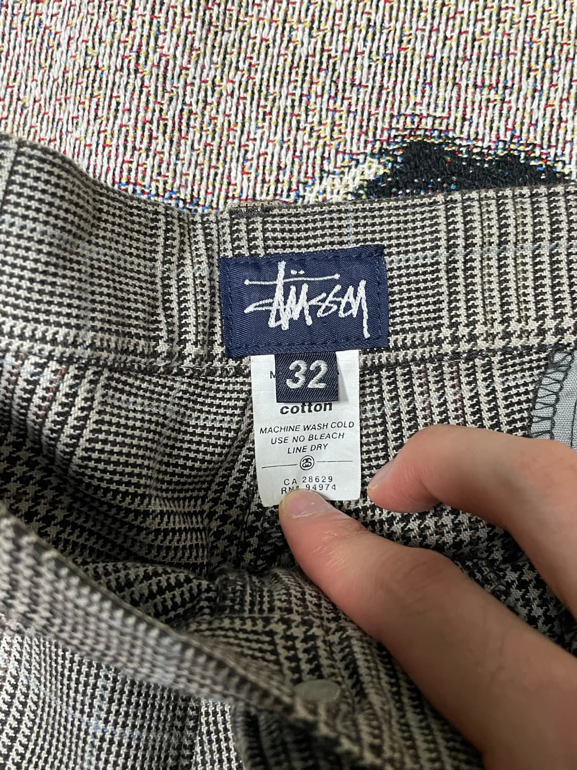 90s 스투시 하운드투스 패턴 팬츠  상품이미지2