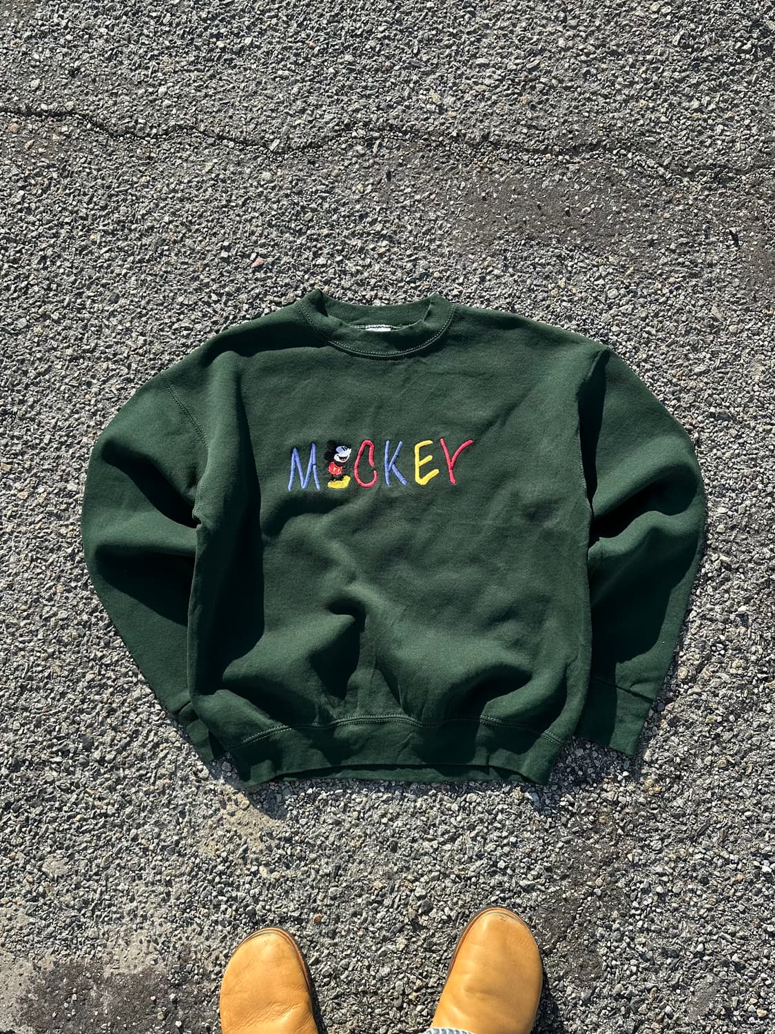 90’s Disney Mickey logo embroidery sweat 상품이미지2