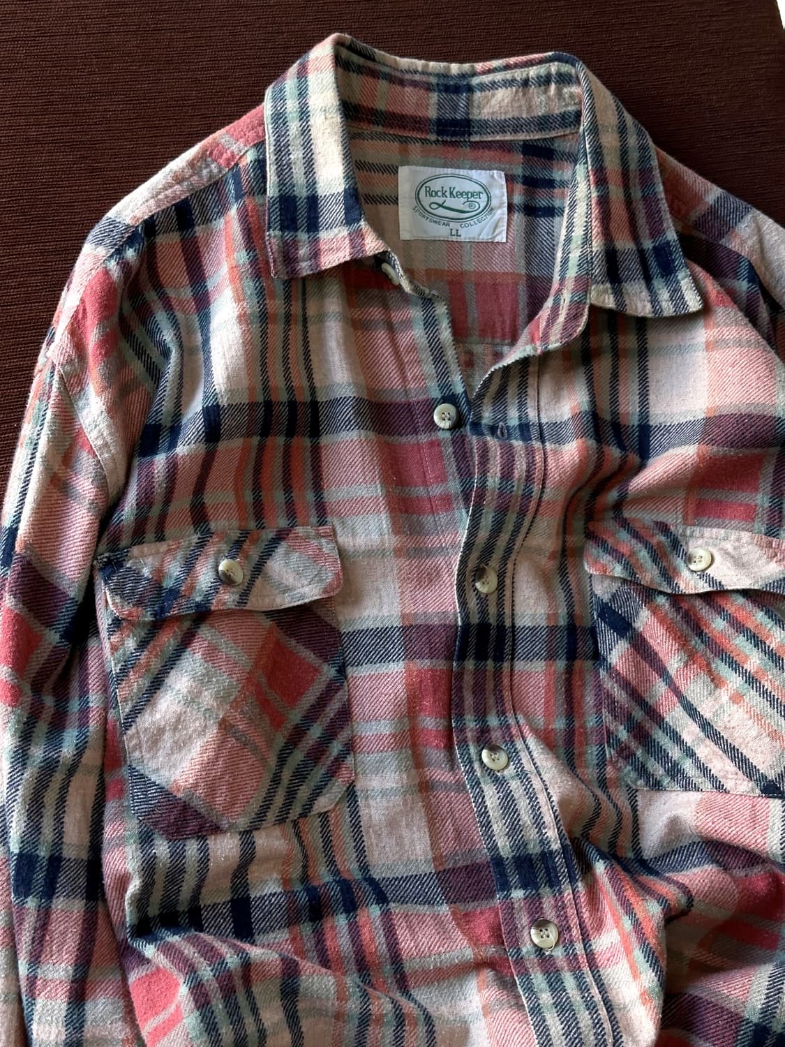Brushed cotton nel check shirt 상품이미지2
