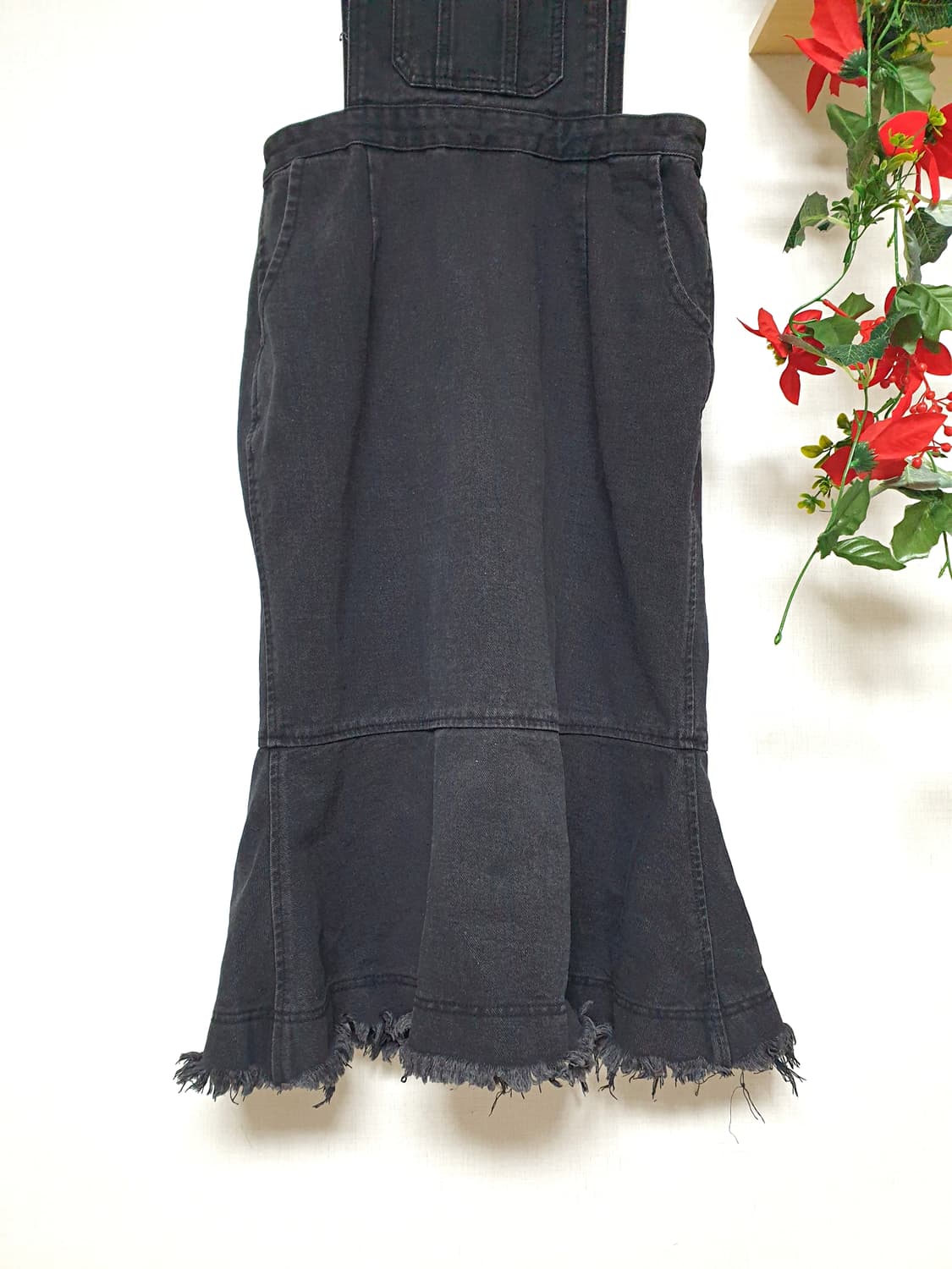 리리앤코 빅사이즈 흑청 멜빵원피스 88 데님 Xl  상품이미지3