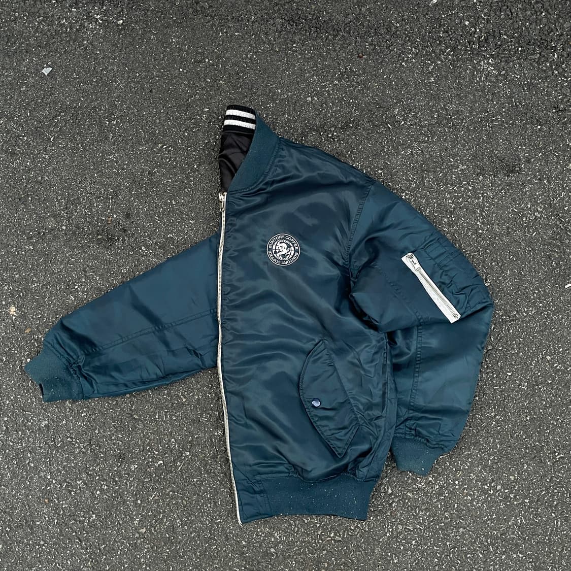 90s 산토리 리버시블 ma-1 항공잠바 올드스쿨 블루종 자켓 L XL 상품이미지1