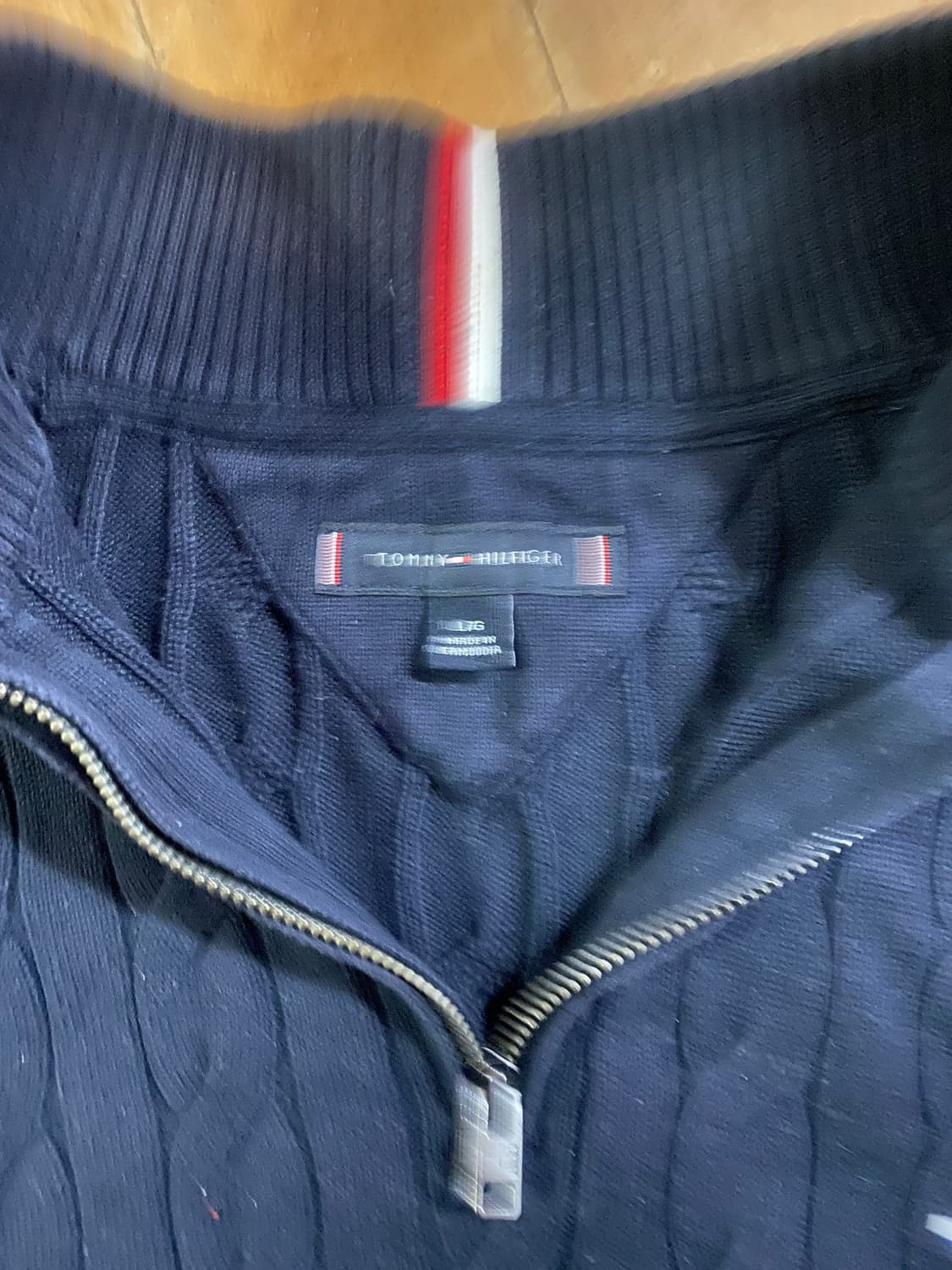 타미힐피거 네이비 케이블 하프집업 니트 L (105) 상품이미지2