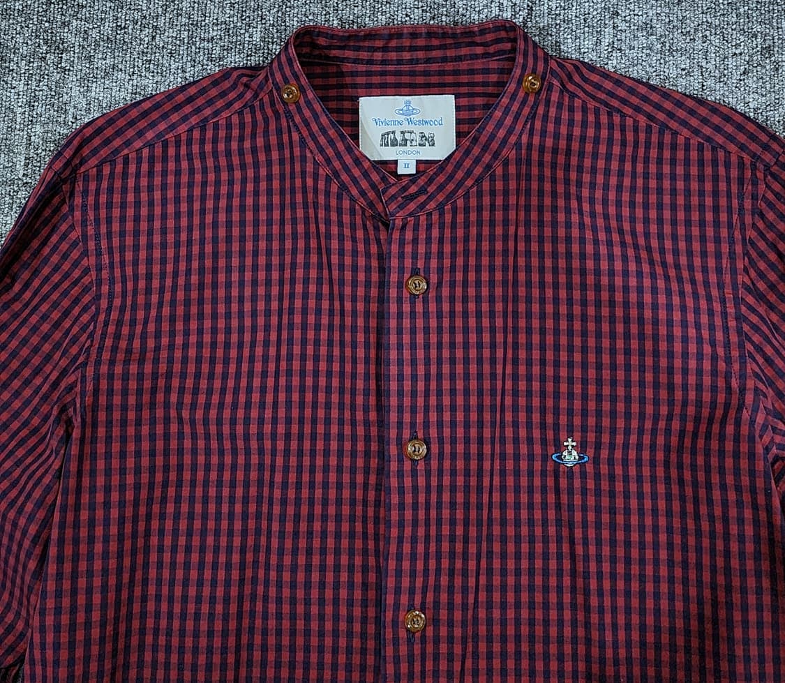 비비안 웨스트우드 MAN 차이나카라 깅엄 체크 셔츠 2 상품이미지3