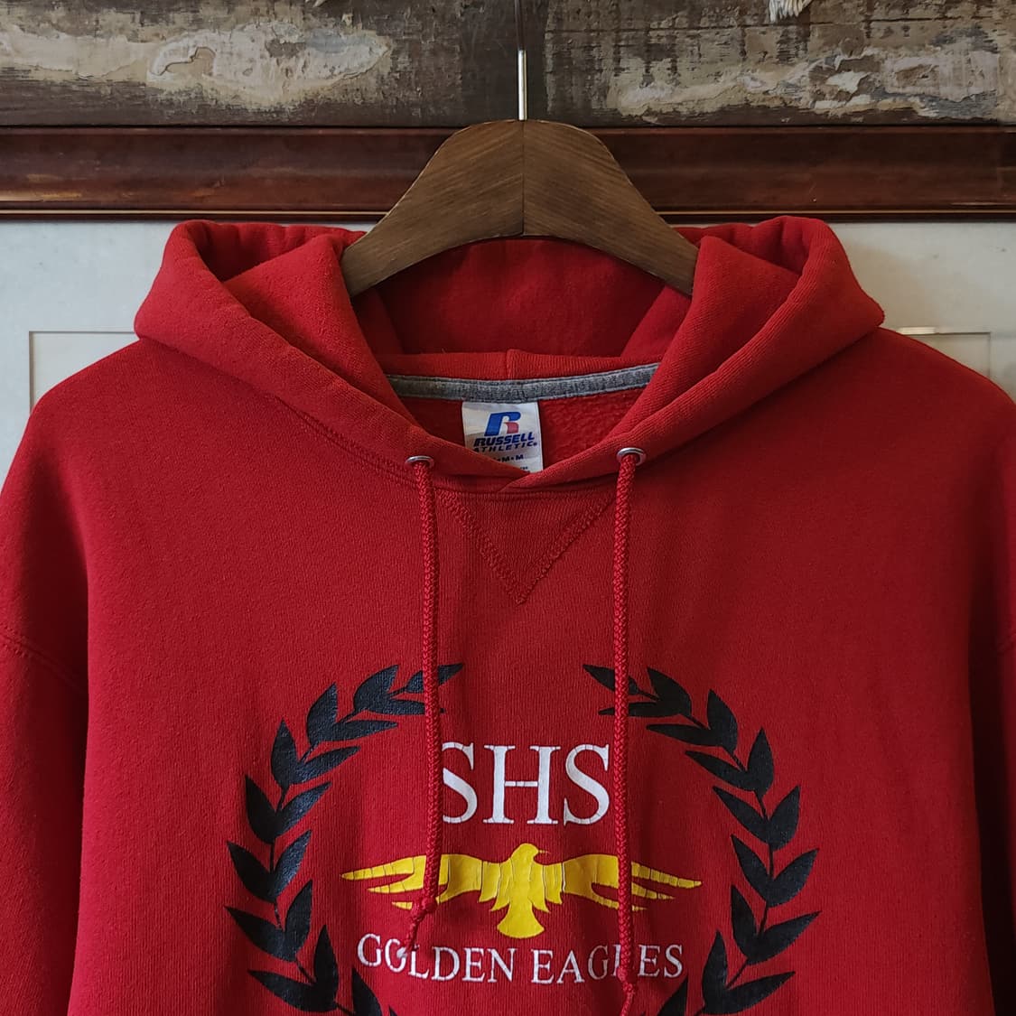 90s 러셀 후드 스웻셔츠 골든 이글스 오리지널 빈티지 레터링 M 상품이미지4