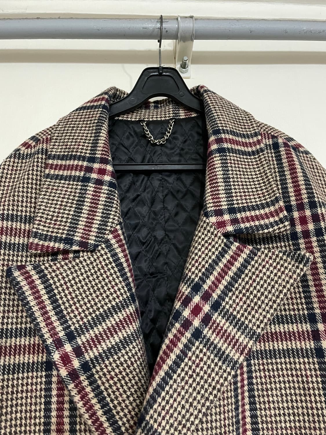 ESN 하운드 투스 울 체크 더블 코트 상품이미지4