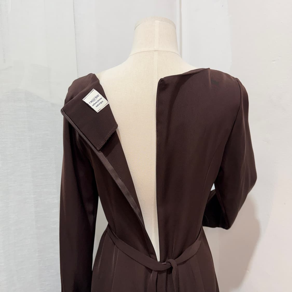 아밋슈 콩단추 브라운 롱원피스 롱드레스 3717 상품이미지5