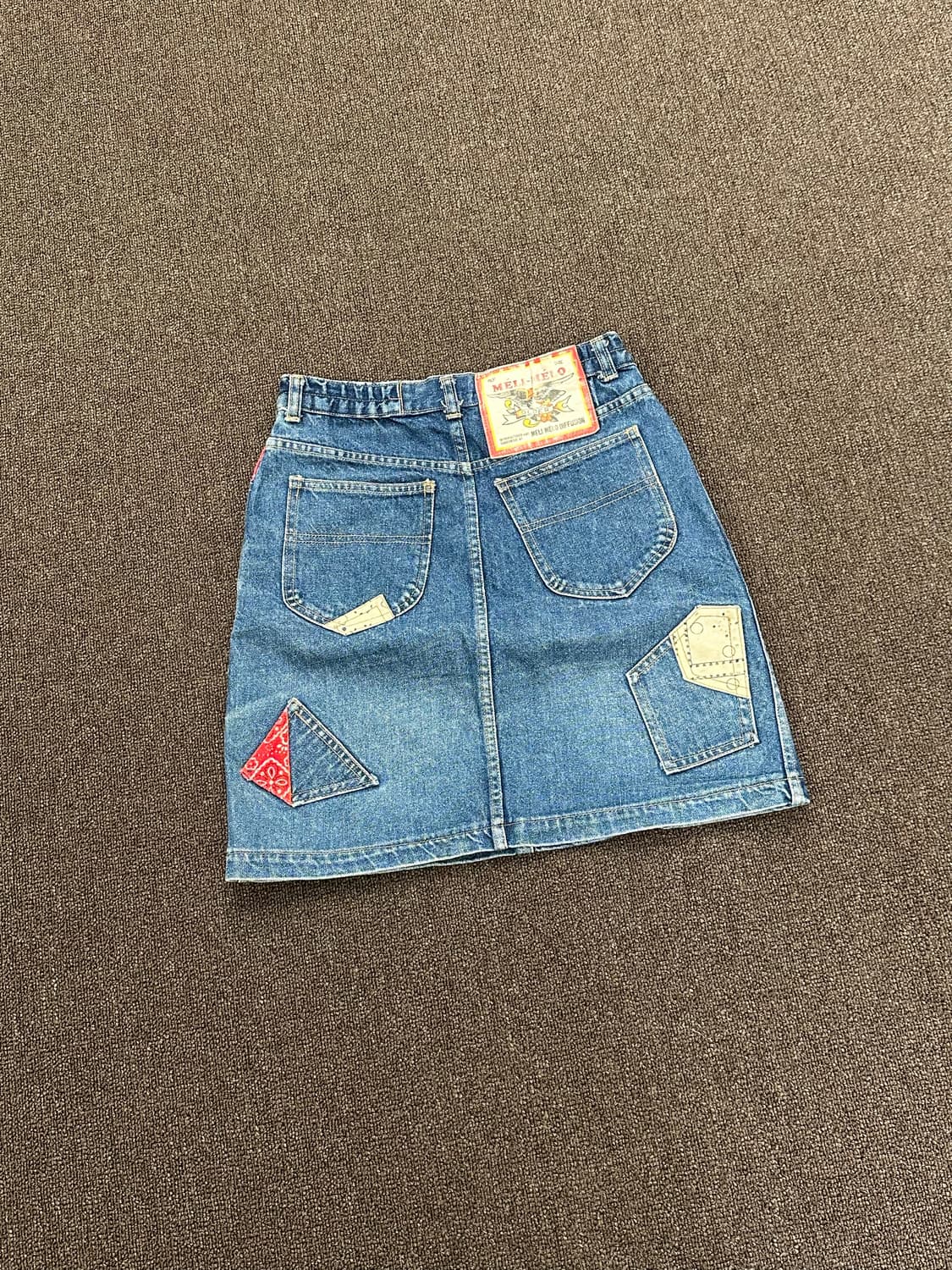 OS)Meli Melo vintage 패치워크 데님 미니 스커트 상품이미지4