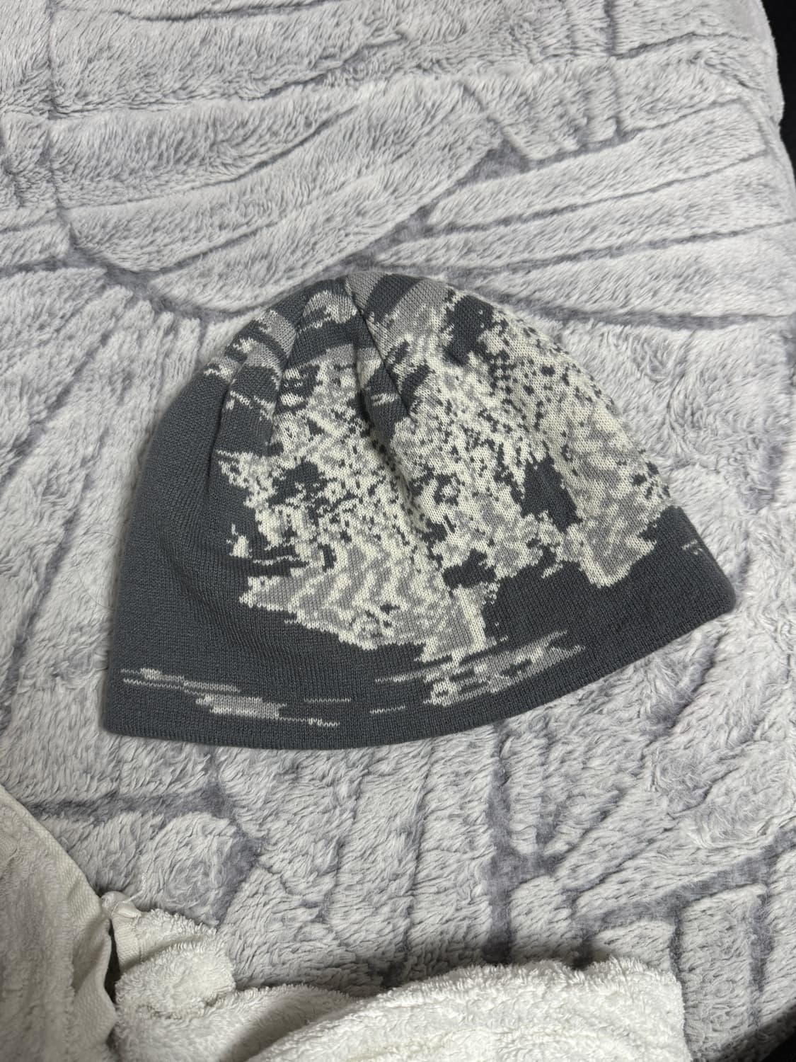 나체 자카드 비니 블랙 FLOW JACQUARD BEANIE 블루그레이 상품이미지1