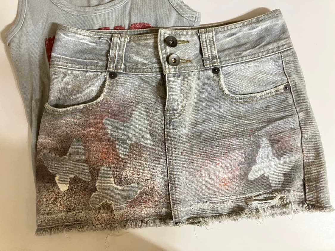 코디세트 빈티지 와투케 Y2K 나시 스커트 상품이미지1